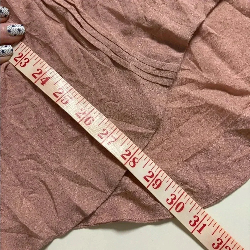 Free People Top Dusty Rose Peasant Tunic Boho Flowy Size XS Long Sleeve